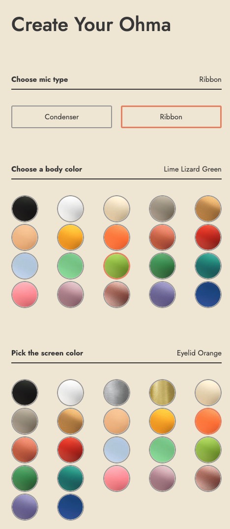 Ohma World 推出可定制顏色的模塊化話筒 Ohma Ohma World 推出可定制顏色的模塊化話筒 Ohma