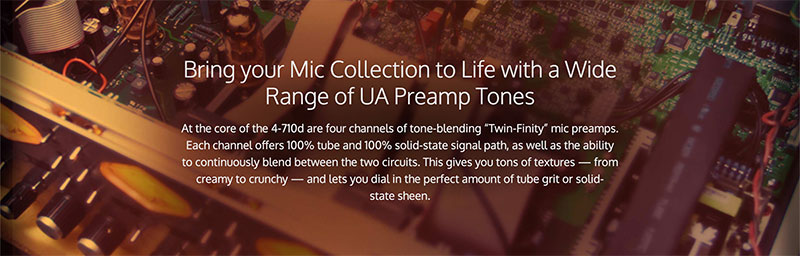 Universal Audio 4-710D 4 路話(huà)放連1176類(lèi)壓限及數(shù)字輸出